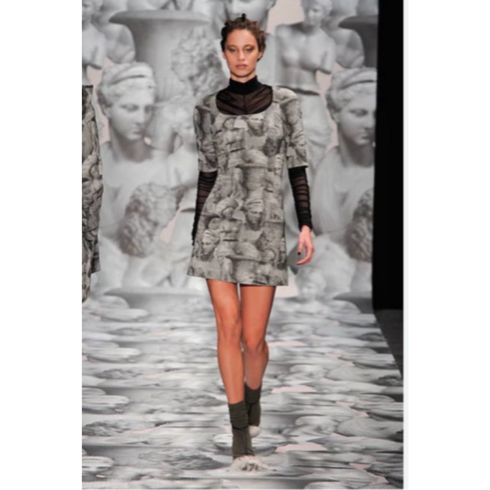 Rare Antipodium Sheath Dress Ancient Greek Statues Exclusive Print Novelty